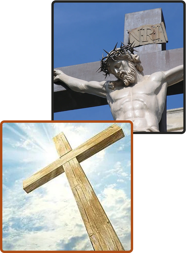 A cross and jesus on the cross